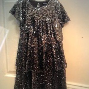 Gray Zunie  Sequin Party Dress